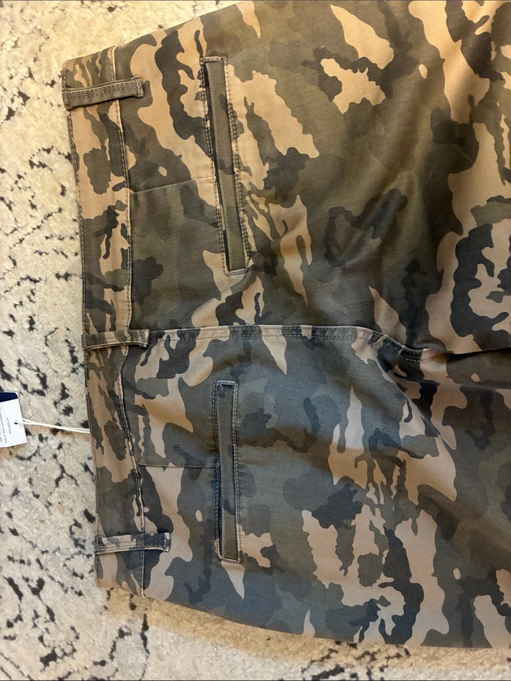 Laurie Felt Green Brown Camo Crop Pants with Floral Embroidery - Picture 5 of 9